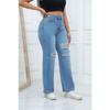 Elegant Mote Dame Ripped Jeans Ny Løs Avslappet Vide Ben Denim Bukser Kvinne Vintage Vår Høst Hull Bukser 901