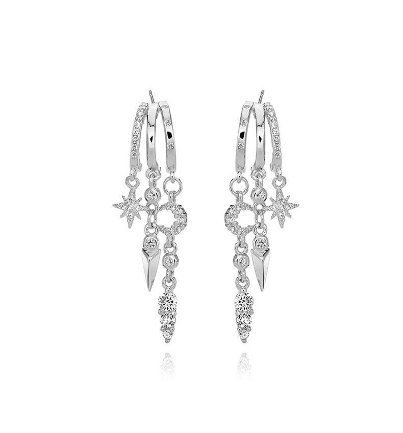 Fashion Jewelry 18K Gold Plated 925 Silver Earrings Piercing Jewelry 925 Sterling Silver Tassel Chain Stud Earrings for Women