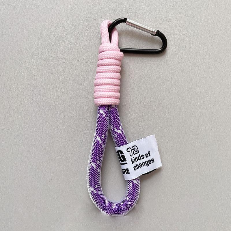 Creative Iridescent Braid Rope Keychain For Backpack Pendant Accessorie Hanging Cord Jewelry