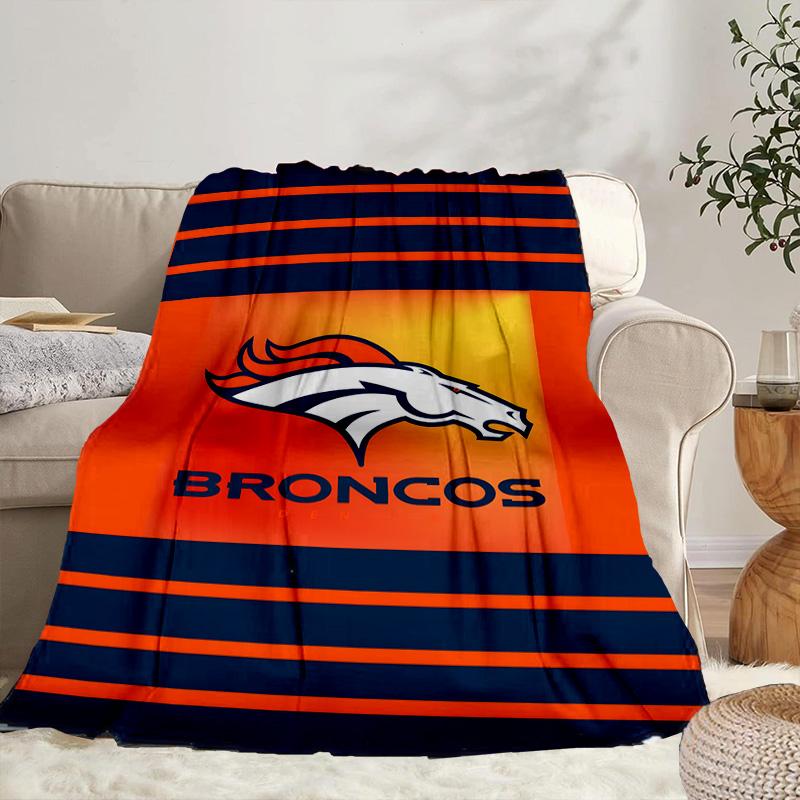 Coperta Portatile/Morbida Denver Broncos Coperta per Letto Adatta per Viaggi Campeggio Soggiorni Uffici Divani Regali per tifosi