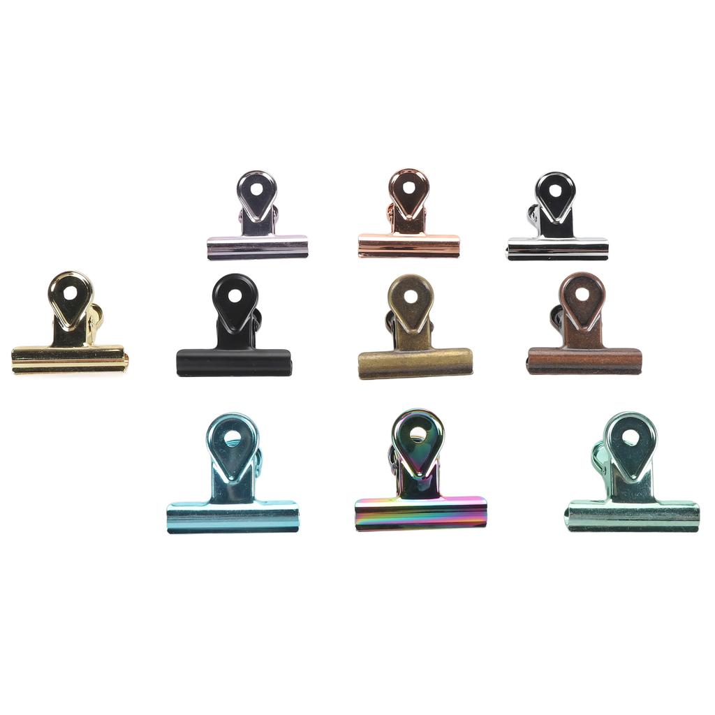 10pcs Colored Hinge Clips Dustproof Rustproof Electroplated Metal Hinge Clips Small Hanging Paper Cl