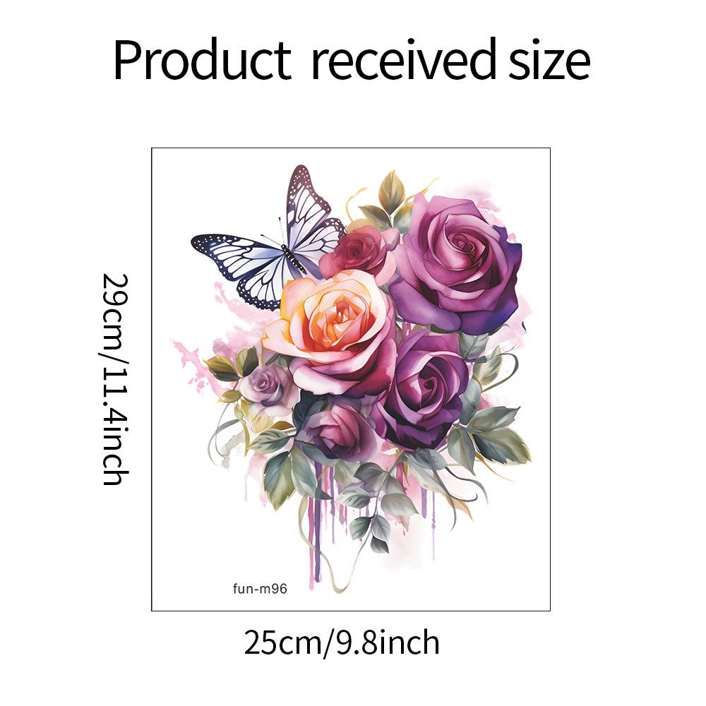 

Наклейка на стену в виде бабочки в виде фиолетовой розы для туалета и ванной комнаты 25*29CM/fun-m96