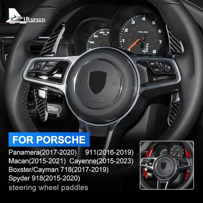 AIRSPEED Carbon Faser für Porsche Panamera Macan 971 718 911 Cayenne Boxster Zubehör Auto Lenkrad Paddle Shifter