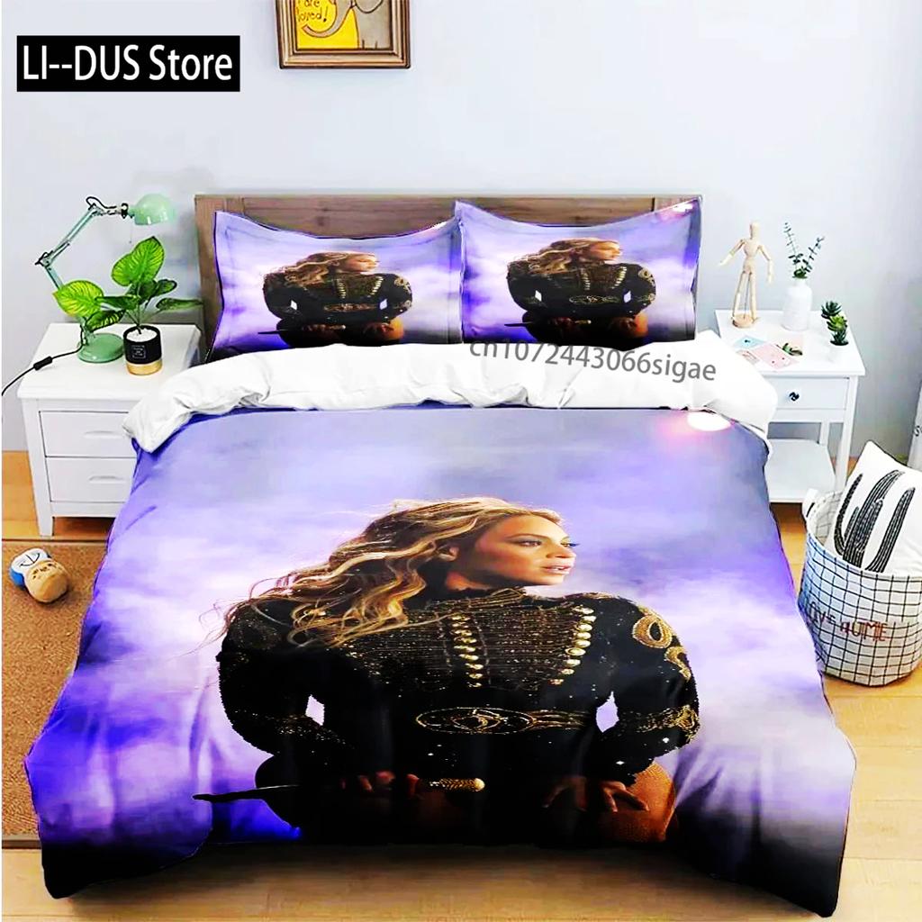 Pop Female Singer B-Beyonce Bedding Set Boys Girls Twin Queen King Size Duvet Cover Pillowcase Bed Boys Adult Home Textileextile