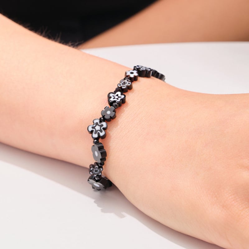

cotoit Black Flower Bracelet Ring-170mm