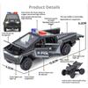 1:32 Pickup Alloy Cars Models Diecast Toys Pull Back Light Music Miniature Vehicles Doors Opened Police Car Kids' Edutainment