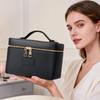Borsa Trucco in Pelle PU Grande Capacità Forma Quadrata Borsa Custodia per Fotocamera Divisore Rimovibile Impermeabile Custodia Organizzatore Trucco da Viaggio