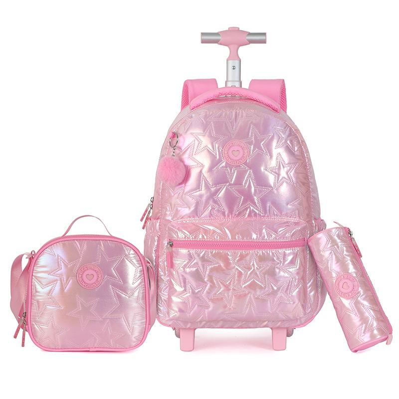 3pcs/Set Children Rolling Luggage Backpack For Teenagers Girls Travel Trolley School Bags With Wheels Students Wheeled Backpack