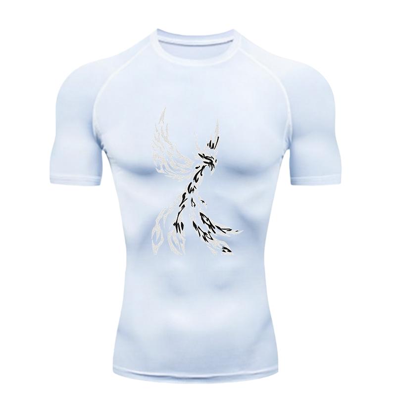 Phoenix  Men's Sports T-shirt Training Fitness Compression Workout Athletic Tees Quick Dry Short Sleeve T-Shirt for Men