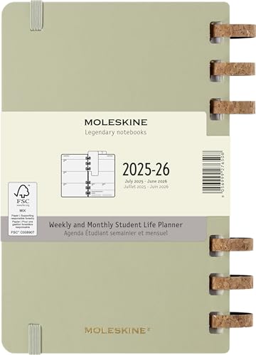 Moleskine 2026 Planner, January Start, 12-Month Spiral Academic Diary, Large Size (13cm x 21cm), Almond, DHSPP2912MWH3Y26
