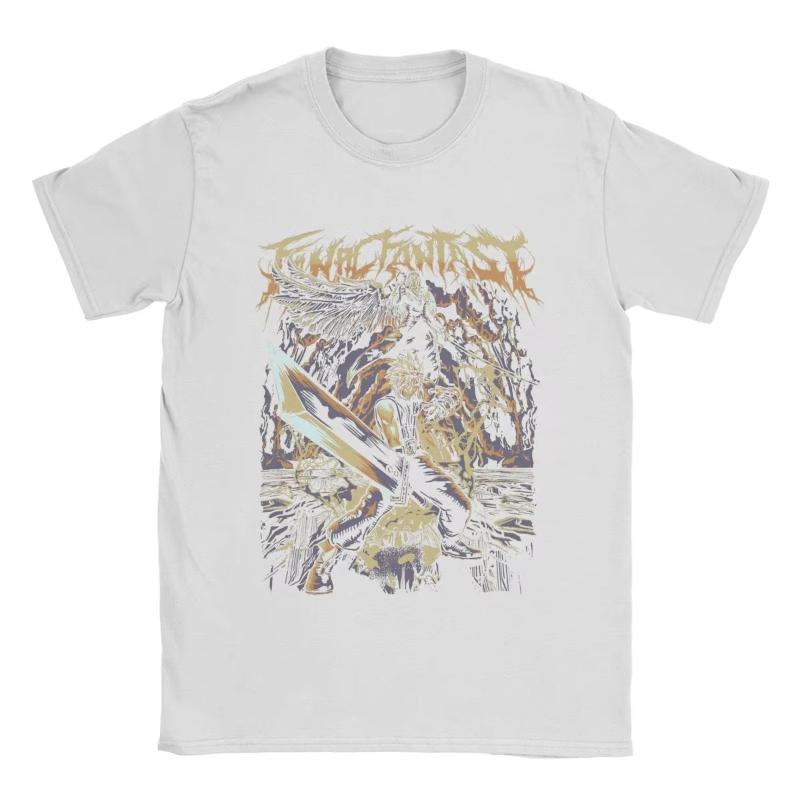 

2025 Summer/Autumn Final Fantasy retro printed T-shirt loose and casual short-sleeved trendy top for men and women 4XL