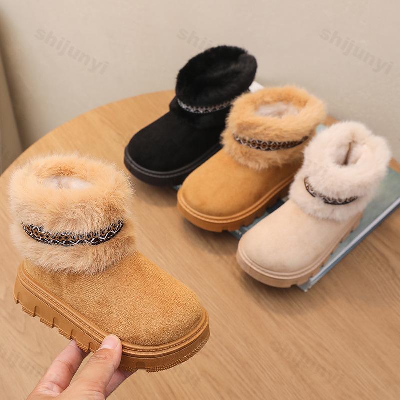 Children Snow Boots Winter Comfortable Warm Plush Outdoor Girls Ankle Boots Platform Anti Cold Casual Short Boots