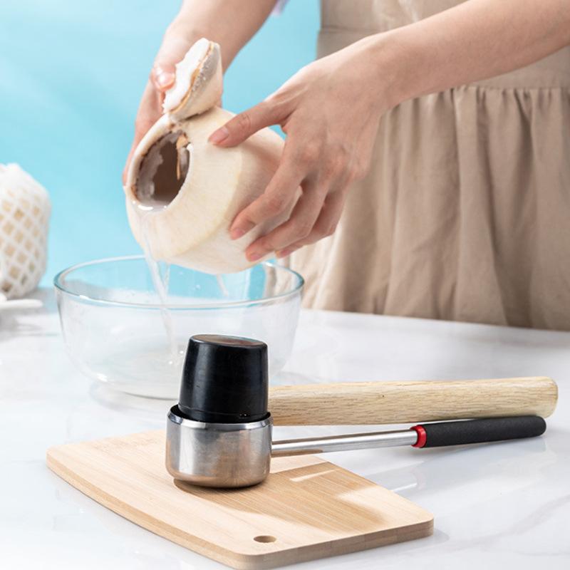 Coconut Opener Tools Creative Dual-Purpose Hand Hole Puncher Hammer Coconut Breaker Kitchen Gadgets For Fresh Coconut Water