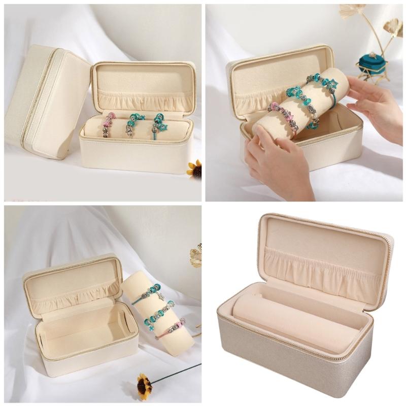 Eleganter 2-lagiger Schmuckkoffer mit verschließbarer Aufbewahrungsbox aus PU-Leder, Wohnaccessoire für Ohrringe, Ringe, Armbänder