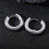 1 Paar Schwarze Silberne Goldene Farbton Edelstahl Creolen Runde Schlaufe Ohrring Herren Damen Große Größe Übertreibung Schmuck 10-20mm