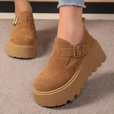 Scarpe da Donna Retro Pelle Scamosciata Scarpa Casual Moda Scarpe con Plateau Scarpe da Donna di Marca Scarpe con Plateau Calzature Vulcanizzate Zapatos De Mujer
