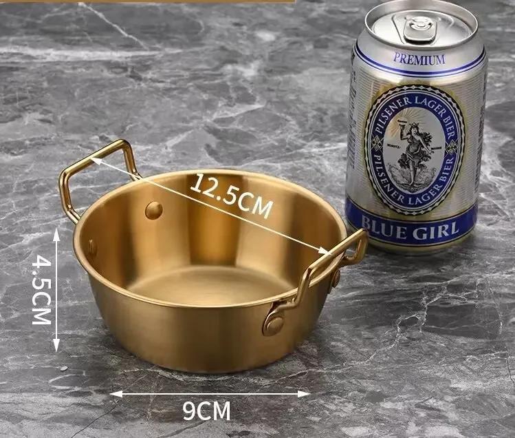 

Двухуровневая тарелка для закусок из нержавеющей стали 304, золото и серебро, для соусов для приправ, для маринадов золотой