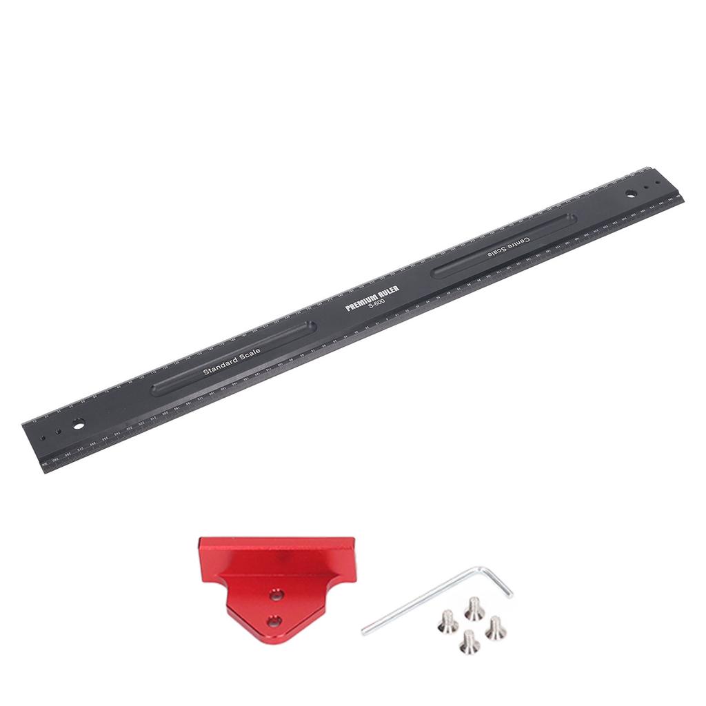 600mm Aluminum Alloy Woodworking Ruler Multifunctional Metric T Type Scribing Ruler for Vertical