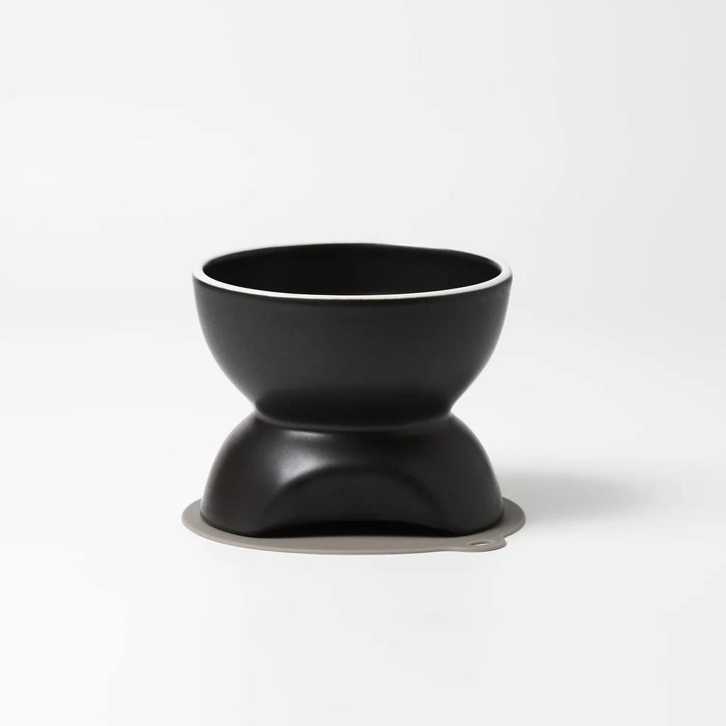INK by HARIO TRD. Ceramic Pet Bowl, Tall, Matte Black, Adjustable Height for Water and Food, for Small and Medium Dogs