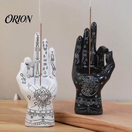 Portainciensos de Mano de Quiromancia de Resina, Soporte, Estatua, Adorno Decorativo Gótico para el Hogar, Palo, Escultura de Palma Mística Antigua para Decoración de Mesa