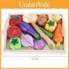 Wooden Toy Fruit And Vegetable Cutting Set For Kids Kids Educational Kitchen Play And Parent Child Interaction