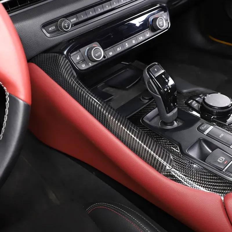 For Toyota GR Supra A90 MK5 -26 ABS Carbon Fiber Car Central Console Gear Shift Side Panel Trim Cover Interior Accessories