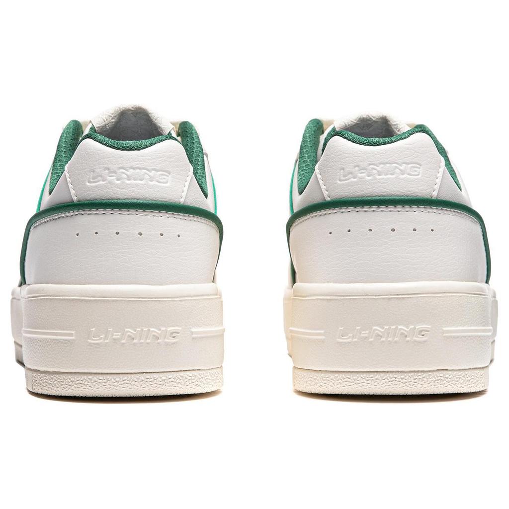 Li Ning Cheese Slip Resistant Low top Skateboard Shoes Women's White Green AGCU104-3