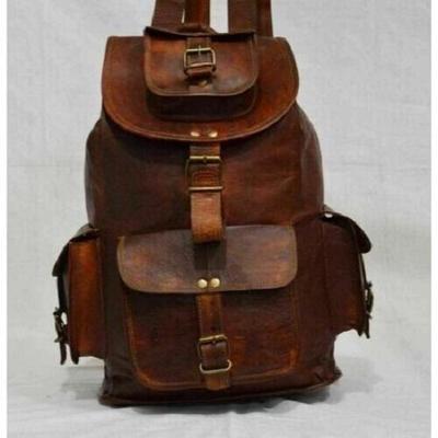 Duży męski plecak podróżny w stylu vintage z prawdziwej skóry koziej, torba na laptopa