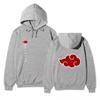 Unisex Naruto Akatsuki Hoodie, Double Side Red Cloud Symbol Print Anime Pullover Long Sleeve Hooded Sweatshirt