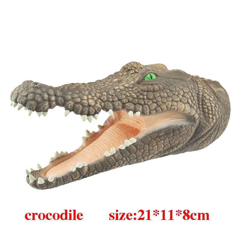Soft Vinyl Rubber Animal Head Hand Puppet Figure Toys Gloves Model Gift Dinosaur Hand Puppet Toys For Halloween dress up