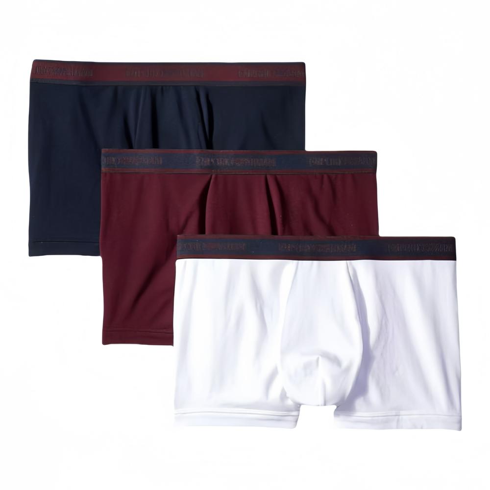 Emporio Armani Solid Color Letter Elastic Waist Boxer Briefs Three-Pack Men underwear 111473-8A717-54835 XL