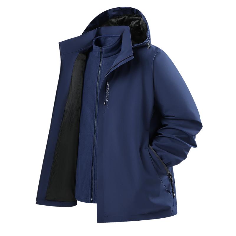Outdoor Assault Suit for Men In Autumn and Winter, Detachable, Windproof, Outdoor with Thick Fleece Jacket, Hiking Suit