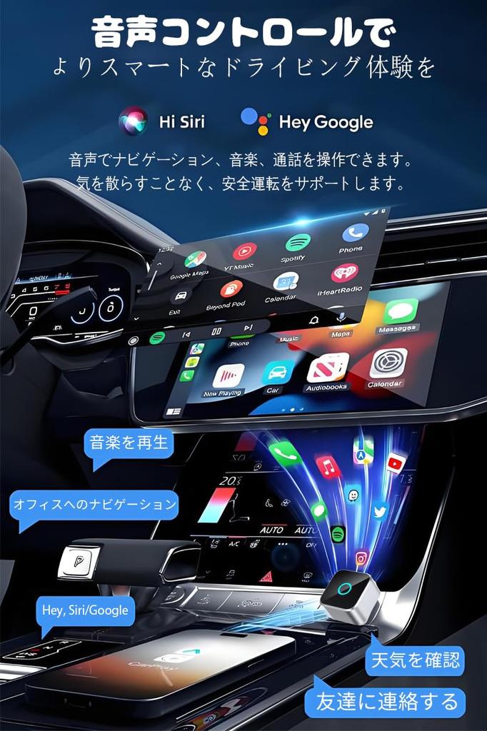 ZESLEY Latest Mini CarPlay and Android Auto Wireless Compatible with iPhones and Android Compatible with Vehicles Equipped with Genuine Wired CarPlay