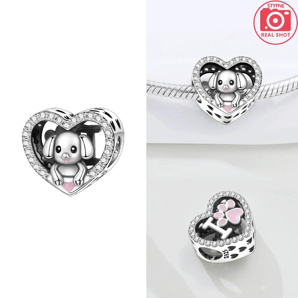 

Dinner Plate Fork Knife Pink Dinner Plate Heart Puppy Authentic Original Copper Metal Bead Component Compatible With Bracelet High Quality Fine