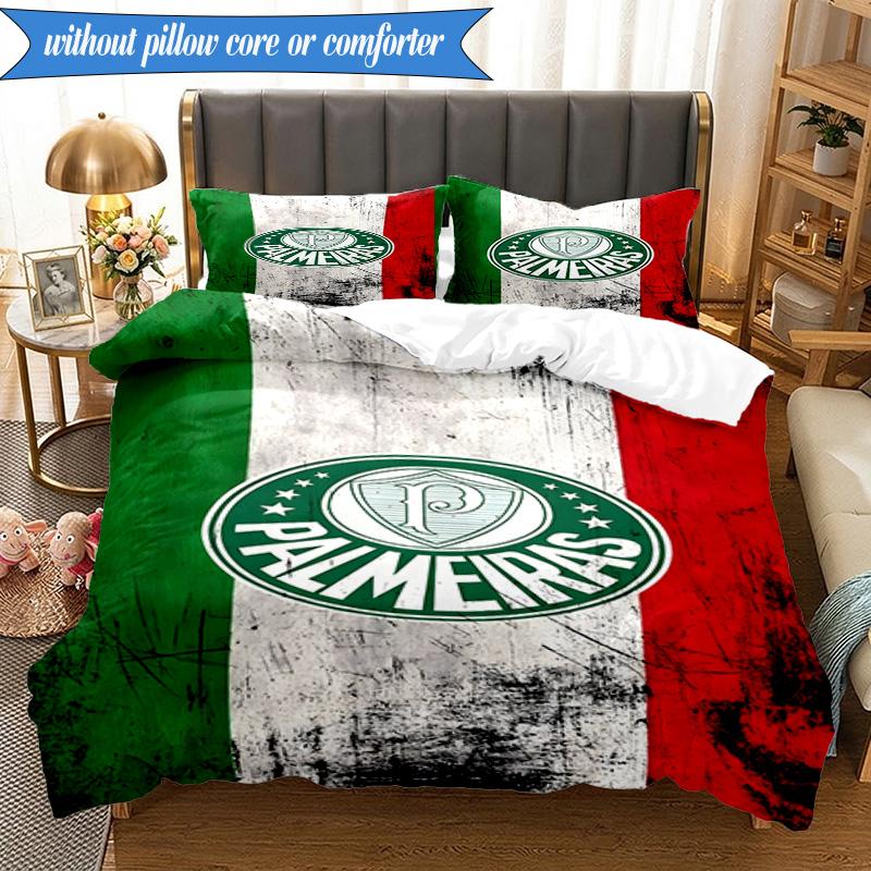 3PCS Sociedade Esportiva Palmeira Printed Soft Bedding Set,Including 1pc Duvet Cover And 2pcs Pillowcases Perfect for Bedroom, Dormitory, Fan gift