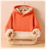 Girls' Plus Velvet Lambswool Hooded Sweatshirt - Warm, Thickened Pullover for Spring 2026 Trend