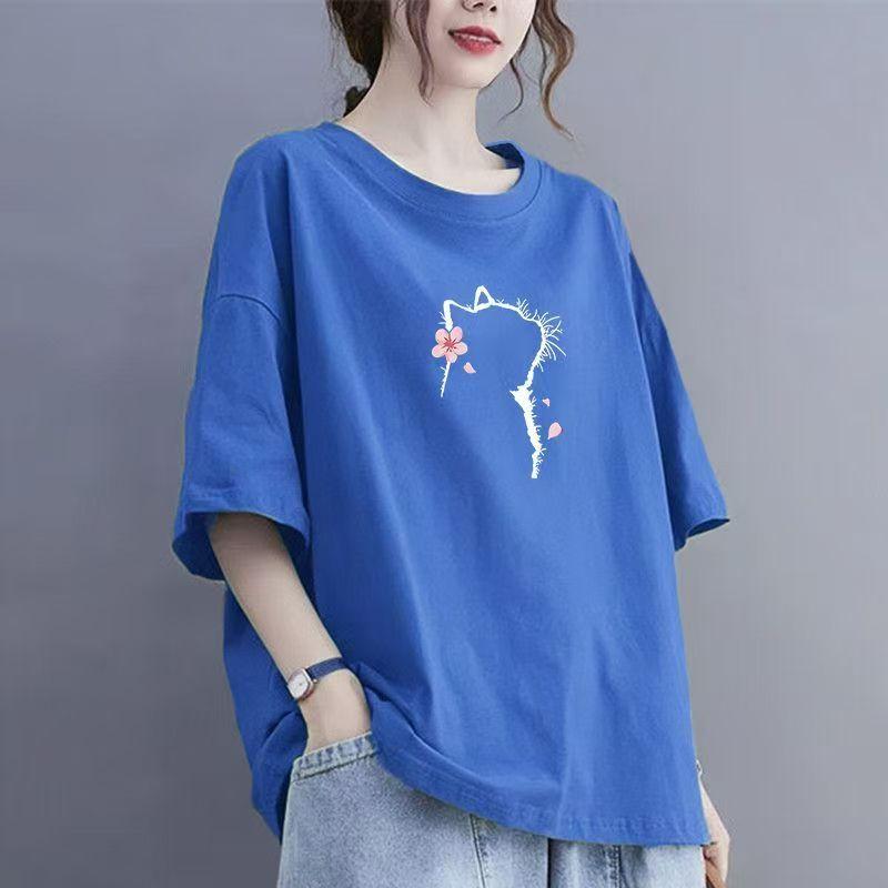 Summer Women Cotton Short-sleeved T-shirt Women Loose Tops