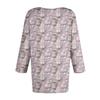 Women's Fashionable Casual Three-Quarter Sleeve Christmas Print Round Neck Top