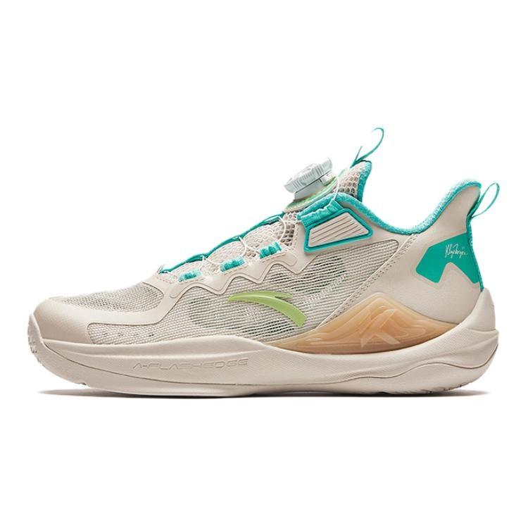 (GS) ANTA Klay Thompson Basketball Shoes Beige Teal Kids A312421107-4 EU 37