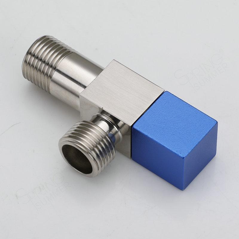 OME Modern Square  Bathroom Kitchen  Toilet Angle Stop Valve Cock 1/2in Chrome Plated Faucet Angle Valve