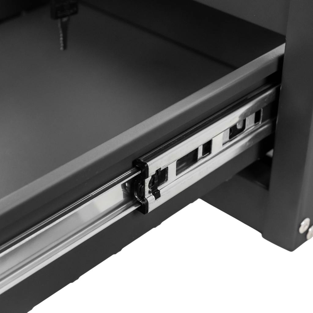 Mega-M tool cabinet for workbenches, 1 drawer, W-37 cm x D-48.6 cm x H-19 cm, system 01 graphite/gray front N