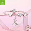 925 Sterling Silver Shining Heart Beads, Love Tree Of Life Diy Bracelet Accessories Valentine'S Day Series
