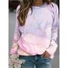 Hot Selling New Marble Texture 3D Printed Women's Casual Round Neck Long Sleeved T-shirt