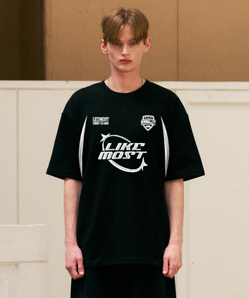 LIKE THE MOST Cooling Star Short Sleeve Oversized T-Shirt 4 Colors