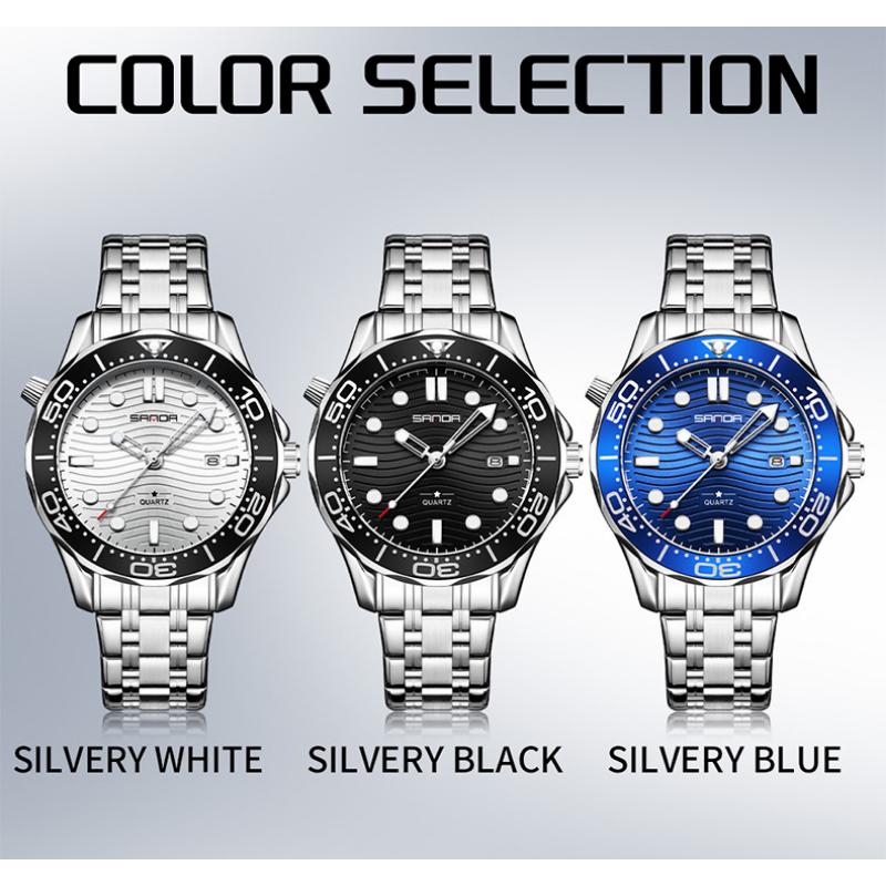 SANDA Men's Quartz Watch Multifunctional Waterproof Luminous Calendar Business Men's Quartz Watch
