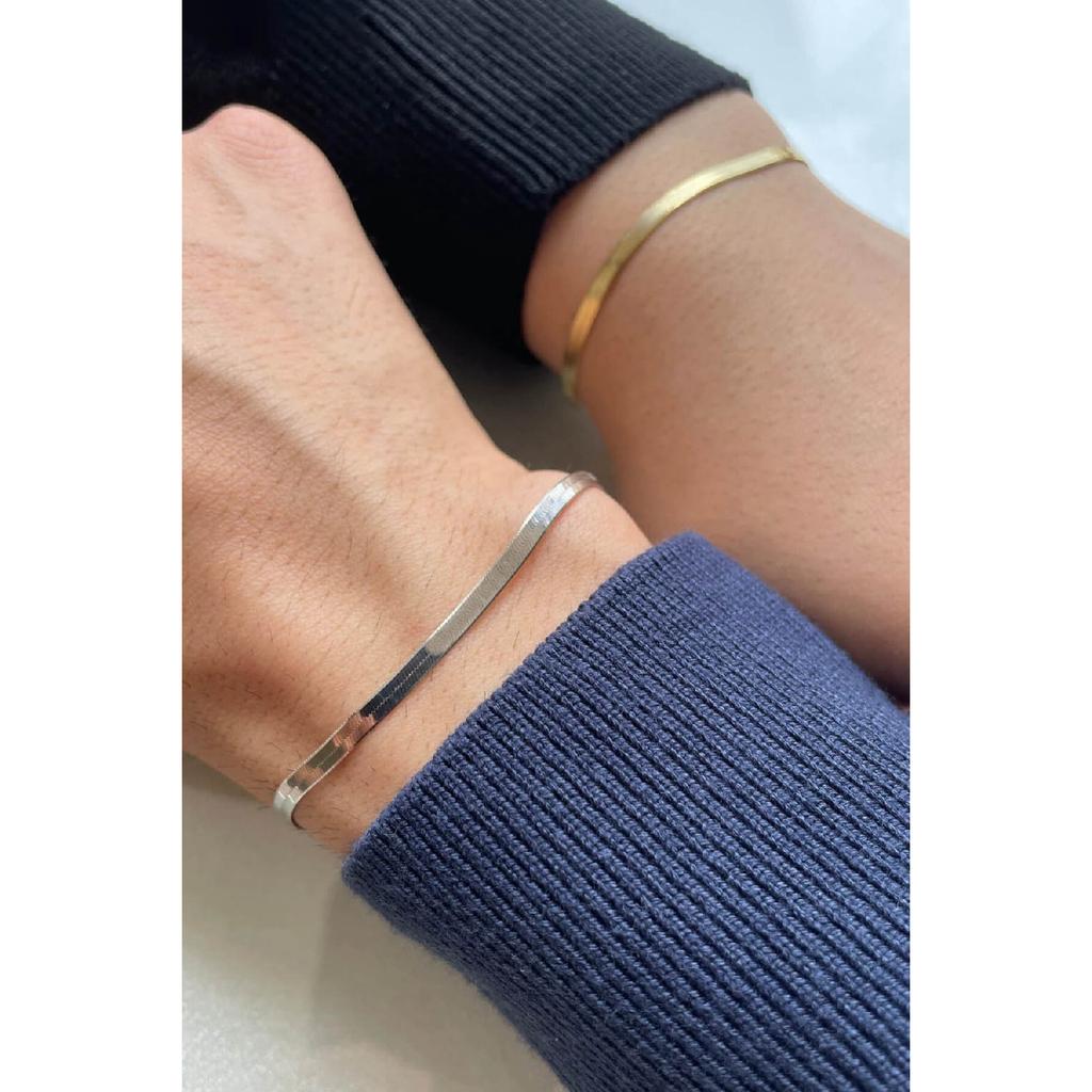 Unisex-Armband aus anlauffarbenem Edelstahl, zweiteilig, flach, italienisches Freundschafts- und Liebhaberpaar