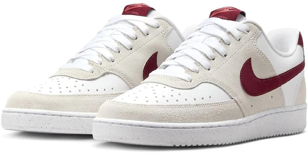 Women's Nike Court Vision Low Sneakers (FQ7628-100) White/adobe/dragon Red/team Red