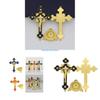 Metall Bordskrucifix Kristet Katolskt Prydnadsföremål Hem Kyrka Bönsprydnader Souvenir Bordsdisplayprydnader D57B
