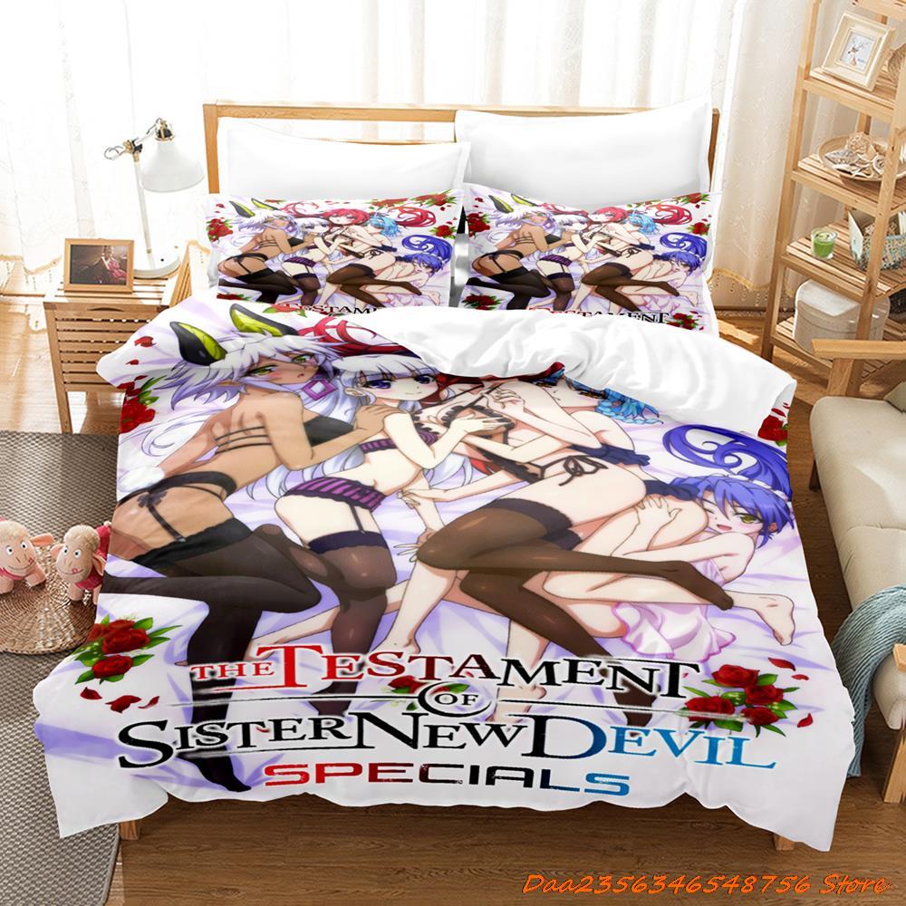 Comforter The Testament Of Sister New Devil Bedding Set Cartoon Anime Three-Piece Set Adult Kid Bedroom s 3D Kawaii Girl Bet