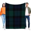 Klassiek Tartan Plaid Deken in Donkergroen, Zwart en Marineblauw - Gezellige Grote Rechthoekige Plaid voor Huisdecoratie, Perfect voor Picknick